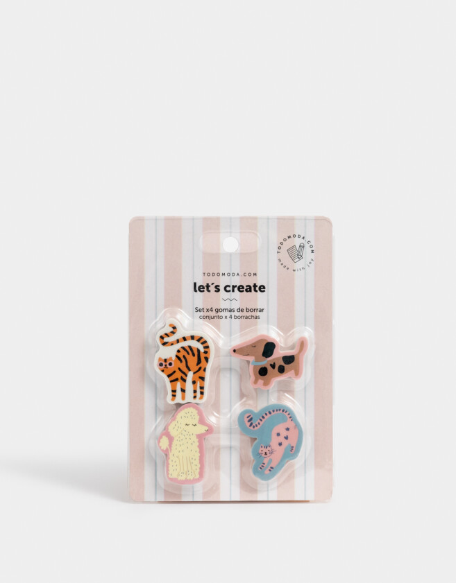 Útiles Varios Animalito Set De Gomas De Borrar De Animalitos - Combinacion Multicolor