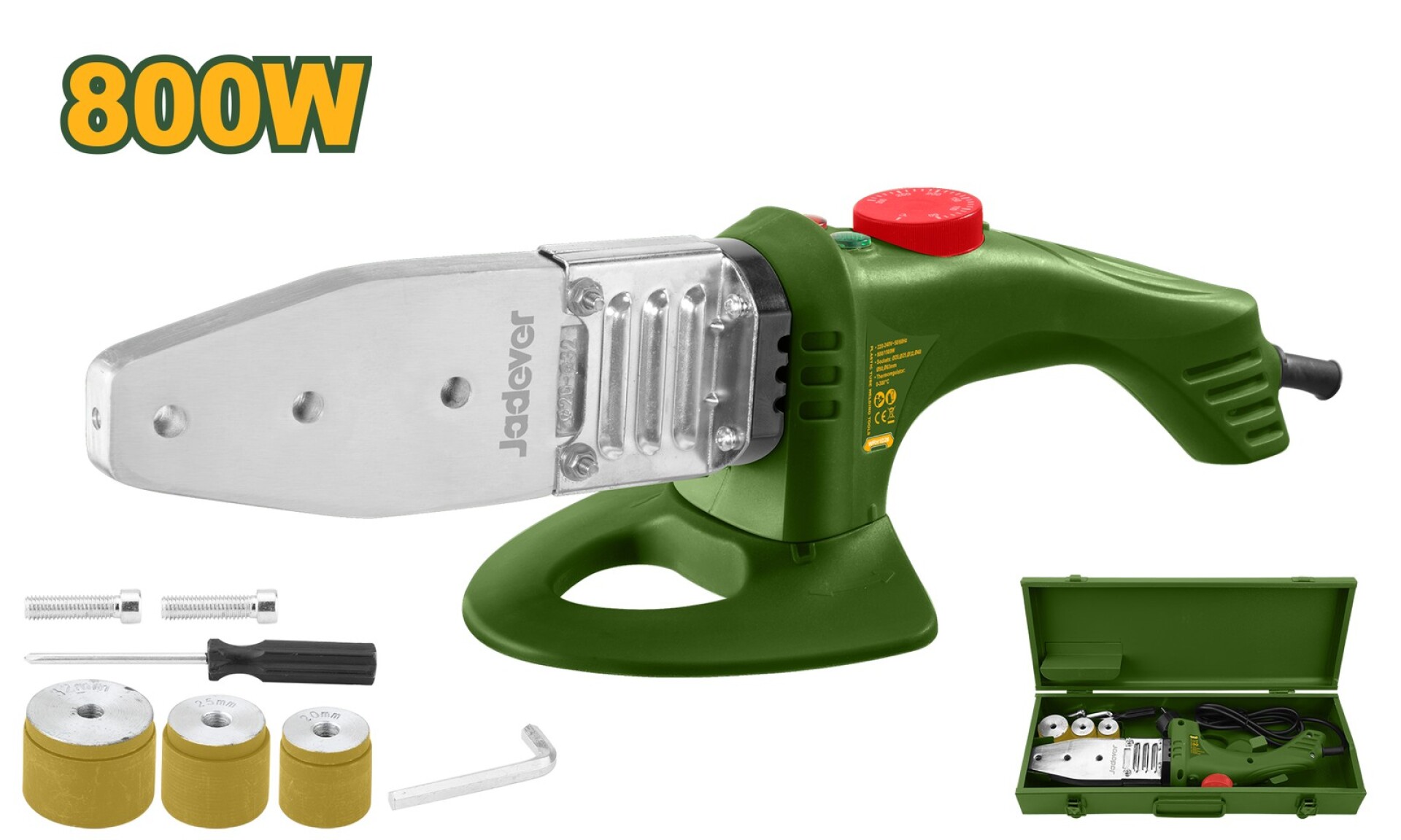 Termofusora 800w con accesorios jadever JDWM1L15 