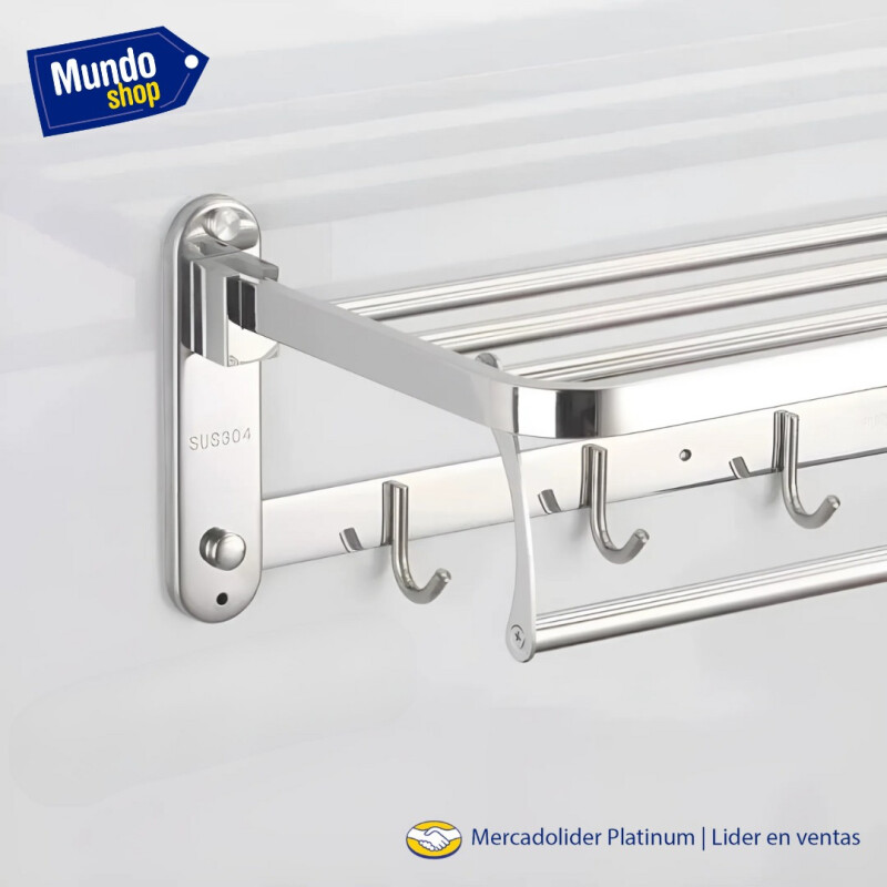 Tendedero De Pared Fijo Acero Inox P/ropa Gris