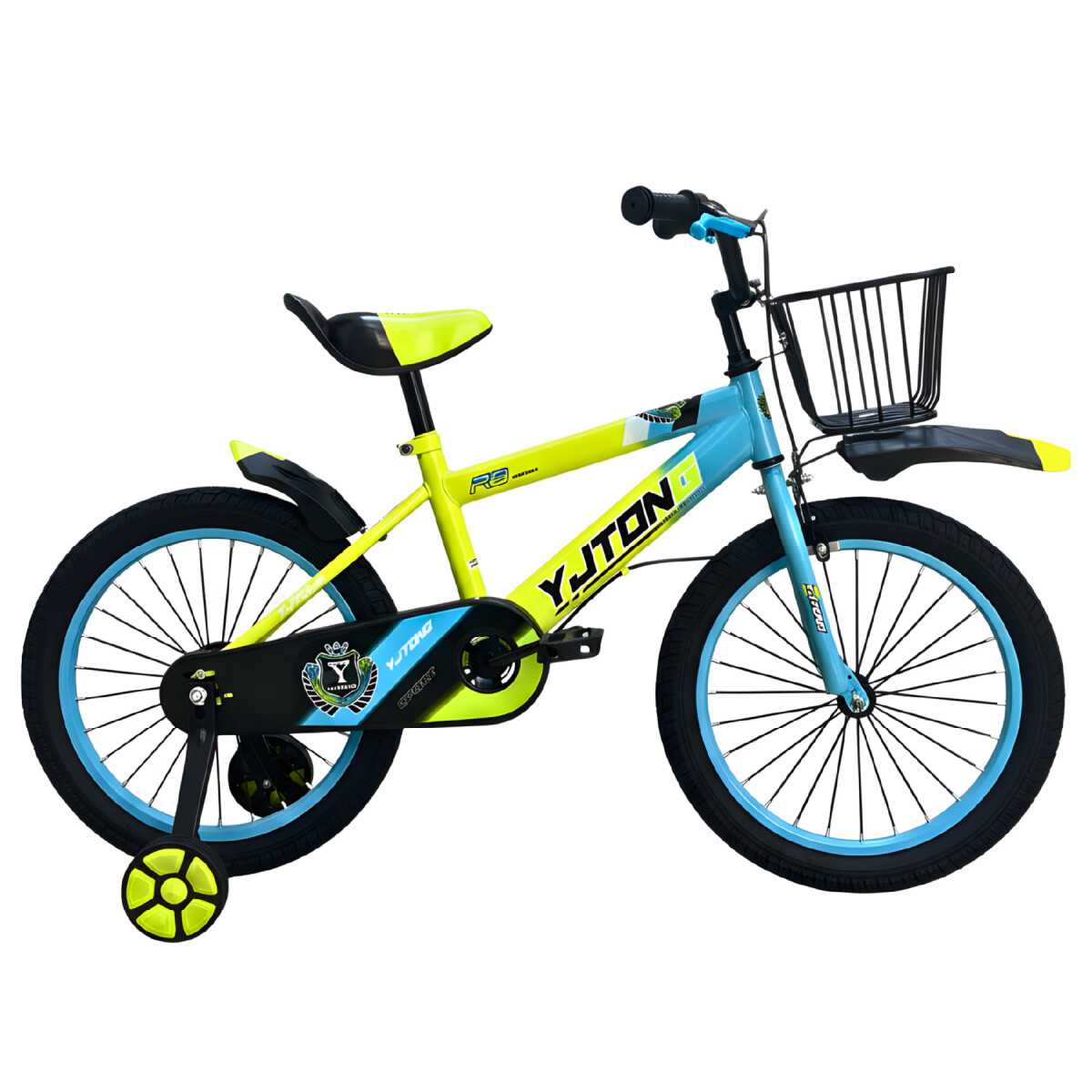 Bicicleta Infantil Yjtong R18 Canasto Parrilla Guardabarros - Amarillo 1 