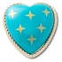 Jibbitz Turquoise and Gold Heart Multicolor
