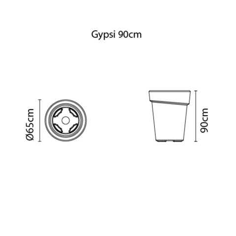 Maceta "GIPSY" Ø65 x 90cm. símil cemento -TRAMONTINA TD0286