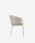 Silla Yanet de cuerda sintética crudo y patas de acero galvanizado Silla Yanet de cuerda sintética crudo y patas de acero galvanizado