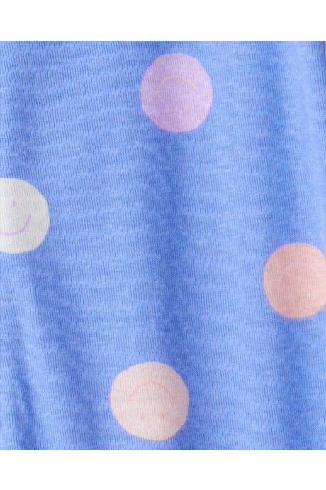 Pijama una pieza de algodón, con pie, diseño sonrisas Sin color