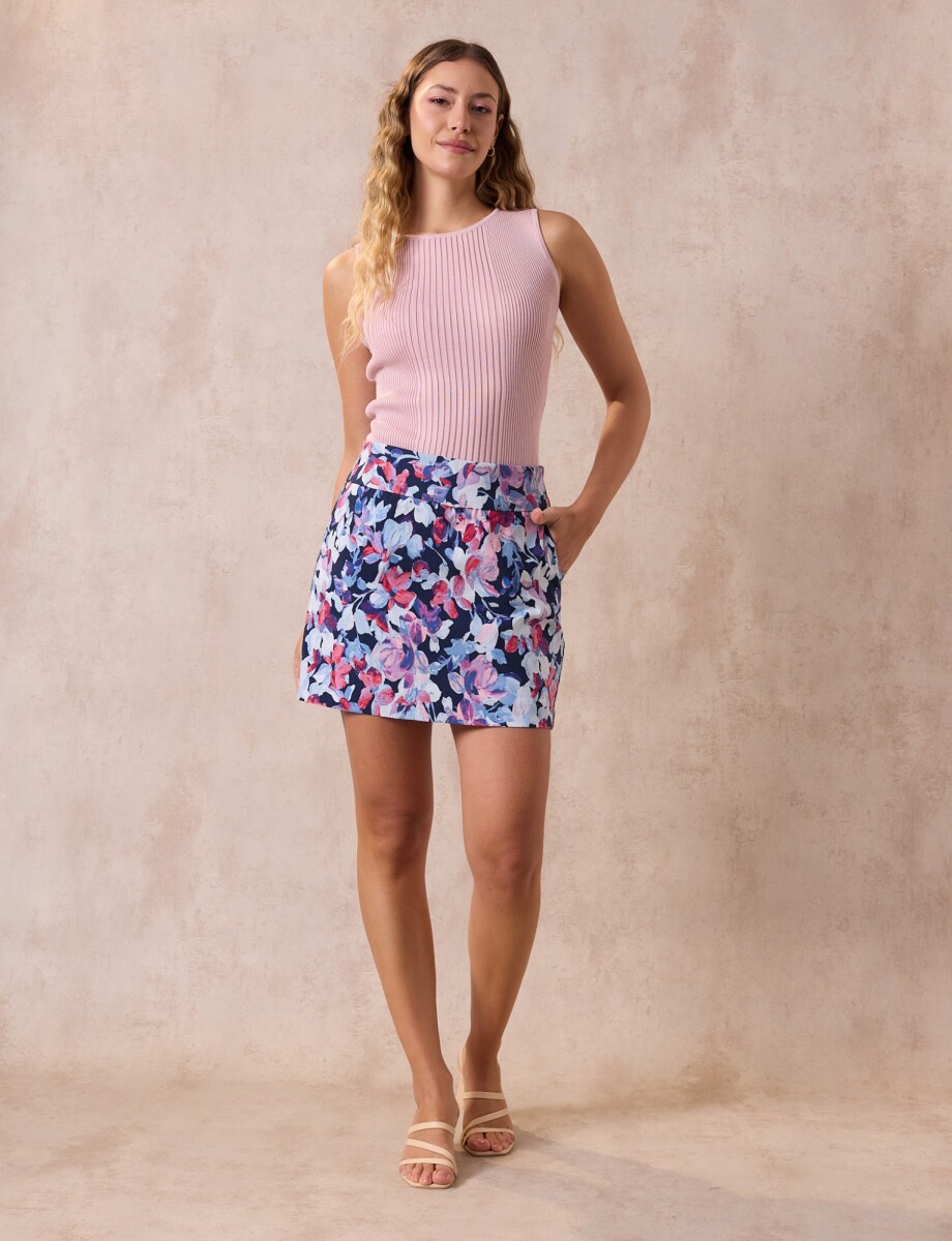 Falda Con Short - Multi/azul 