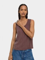 Top Fluido De Rayas marron