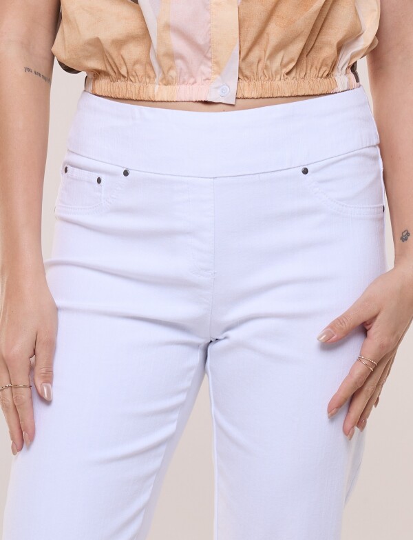 Capri Denim Pretina Ancha BLANCO