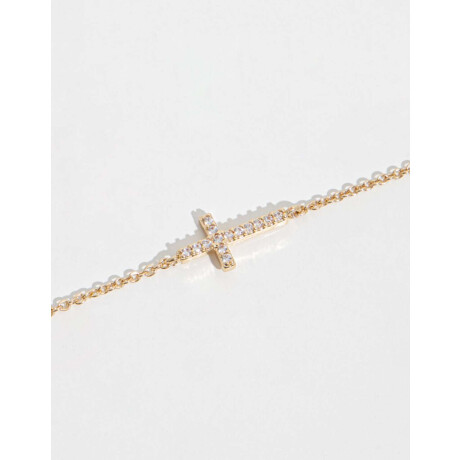 Pulsera Con Dije De Cruz Dorado