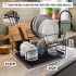 Escurridor de Platos de Cocina Escurreplatos de 2 Niveles Desmontable Color Negro Escurridor de Platos de Cocina Escurreplatos de 2 Niveles Desmontable Color Negro