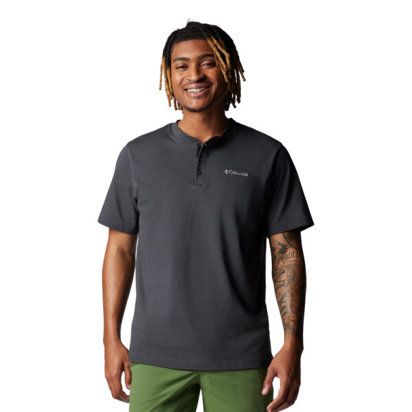 Remera Landroamer SS Henley II Hombre BLACK / SHARK