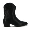 Darkness Bota De Dama Tejana Detalle Bordado Caña Baja Taco Cuadrado - Negro Negro