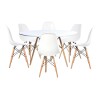 Juego de comedor Con Mesa Circular de 120cm + 6 sillas Eames Blanco