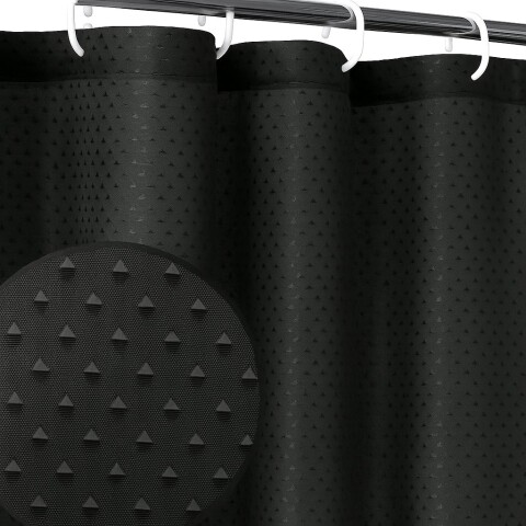 Cortina De Baño Ducha De Vinilo Plástico Varios Diseños Variante Color Negro