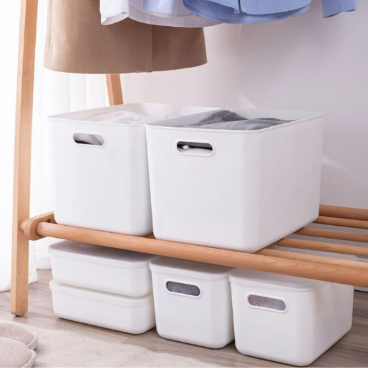 Caja Organizadora Almacenamiento De Plástico Con Tapa Blanca 24 Lts 