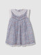 Vestido De Florecitas Con Nido De Abeja Azul Claro