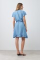 Vestido cruzado de lyocell azul claro