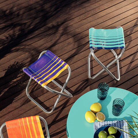 Banqueta plegable en aluminio y polietileno "FIJI" -TRAMONTINA TD0905