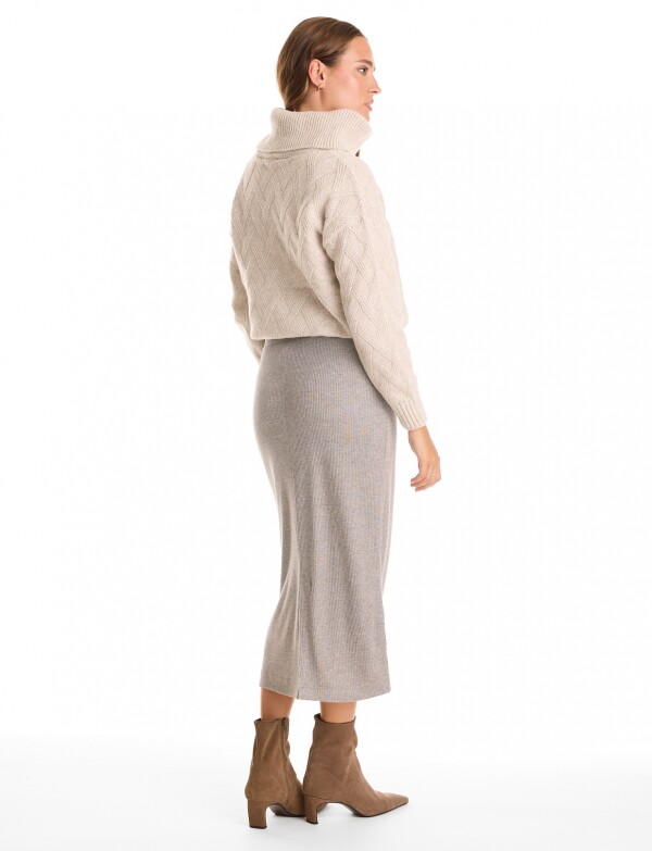 Falda Midi Tejida GRIS