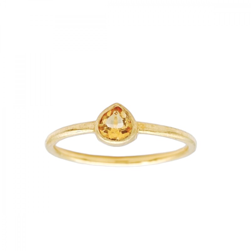 Anillo Lagrima-Plata rodinada con micra oro 18k-Piedra Citrino-AN2004 conpiedra