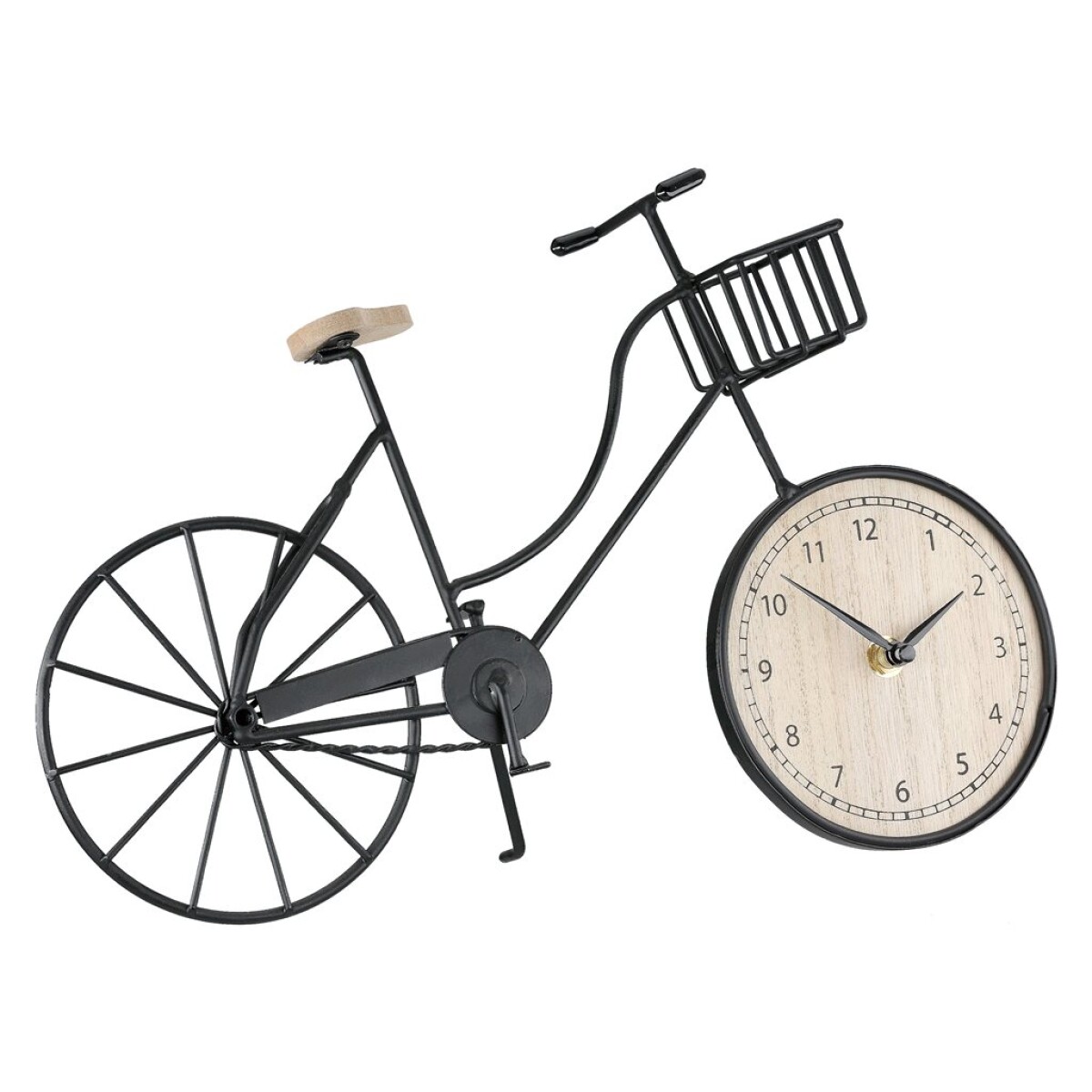 RELOJ DE MESA BICICLETA DE METAL 8x35x22CM NEGRO 