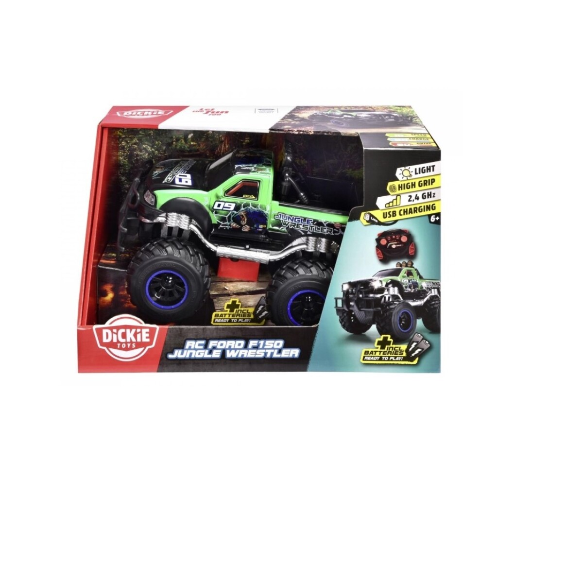 Dickie radio control Jungle Wrestler Ford F150, 2 canales 