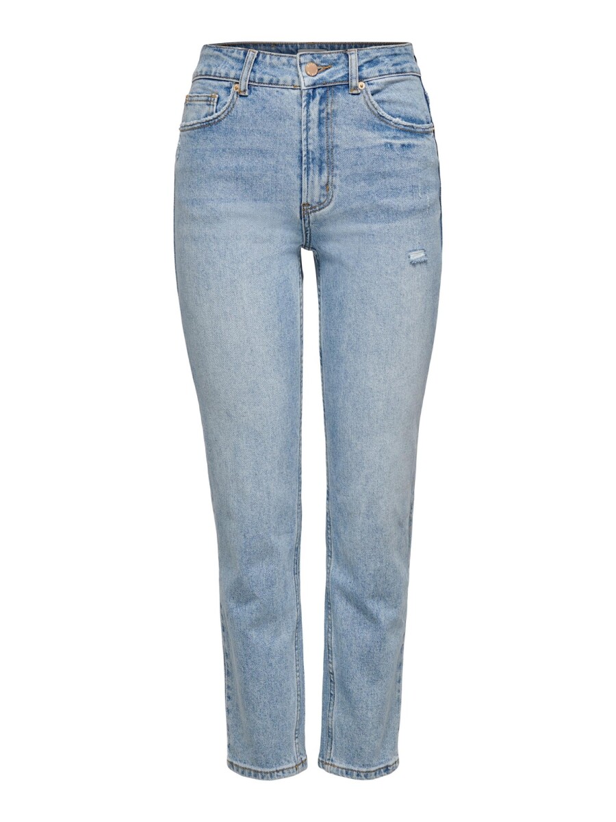 Jeans Emily Clásico 5 Bolsillos - Light Medium Blue Denim 