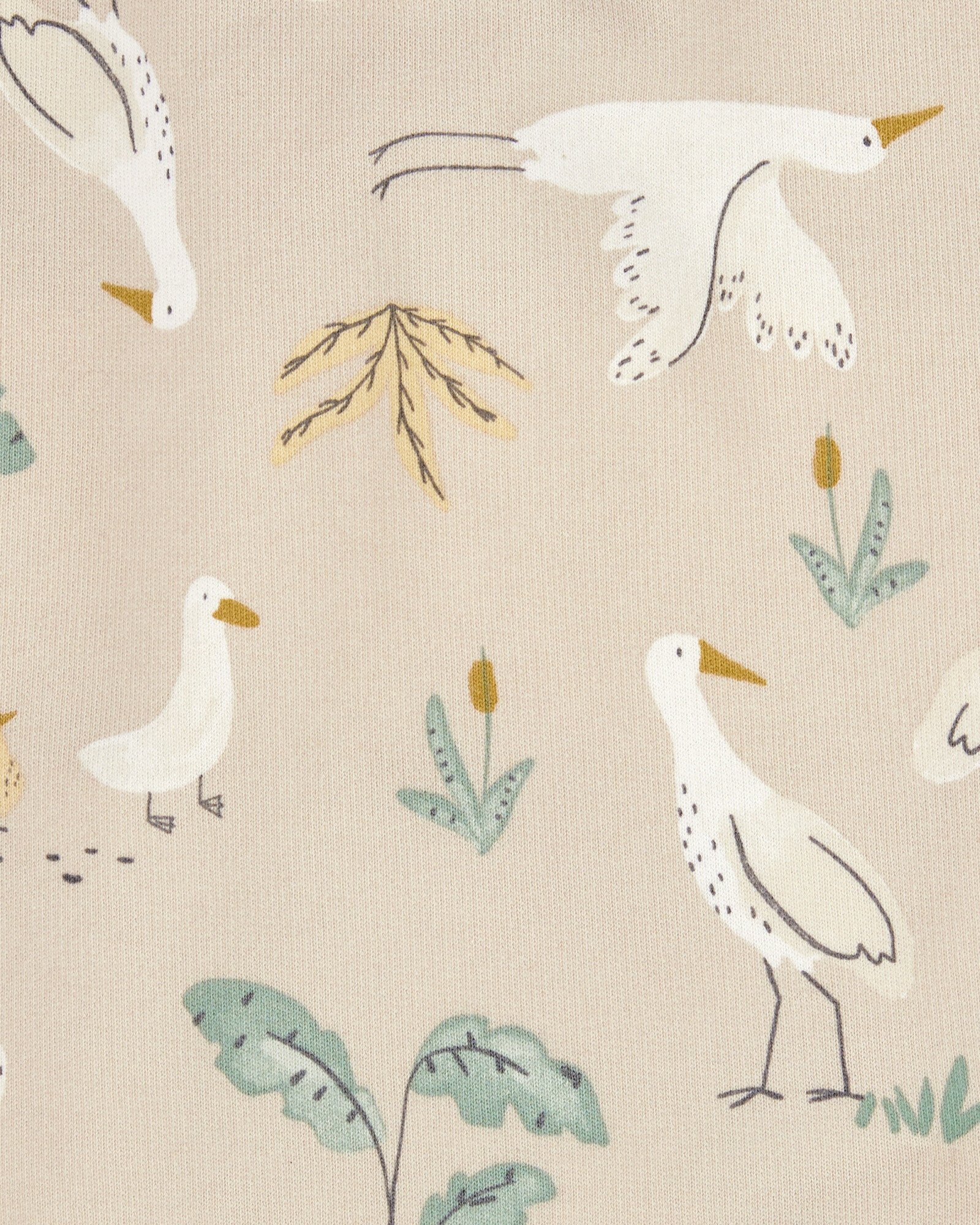 Set dos piezas de algodón, enterito y remera, diseño cigüeña Set dos piezas de algodón, enterito y remera, diseño cigüeña