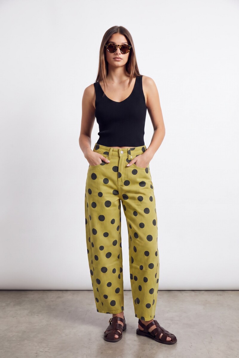 Jean Barrel Baggy Verde
