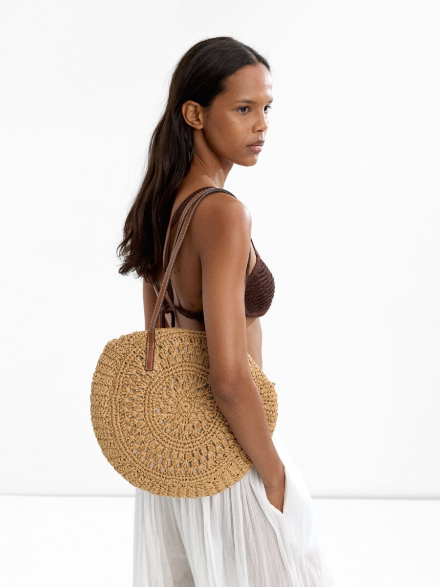 Bolso Shopper Efecto Rafia natural