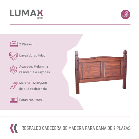 Respaldo Cabecera Lumax 2 plazas Madera Maciza Respaldo Cabecera Lumax 2 plazas Madera Maciza