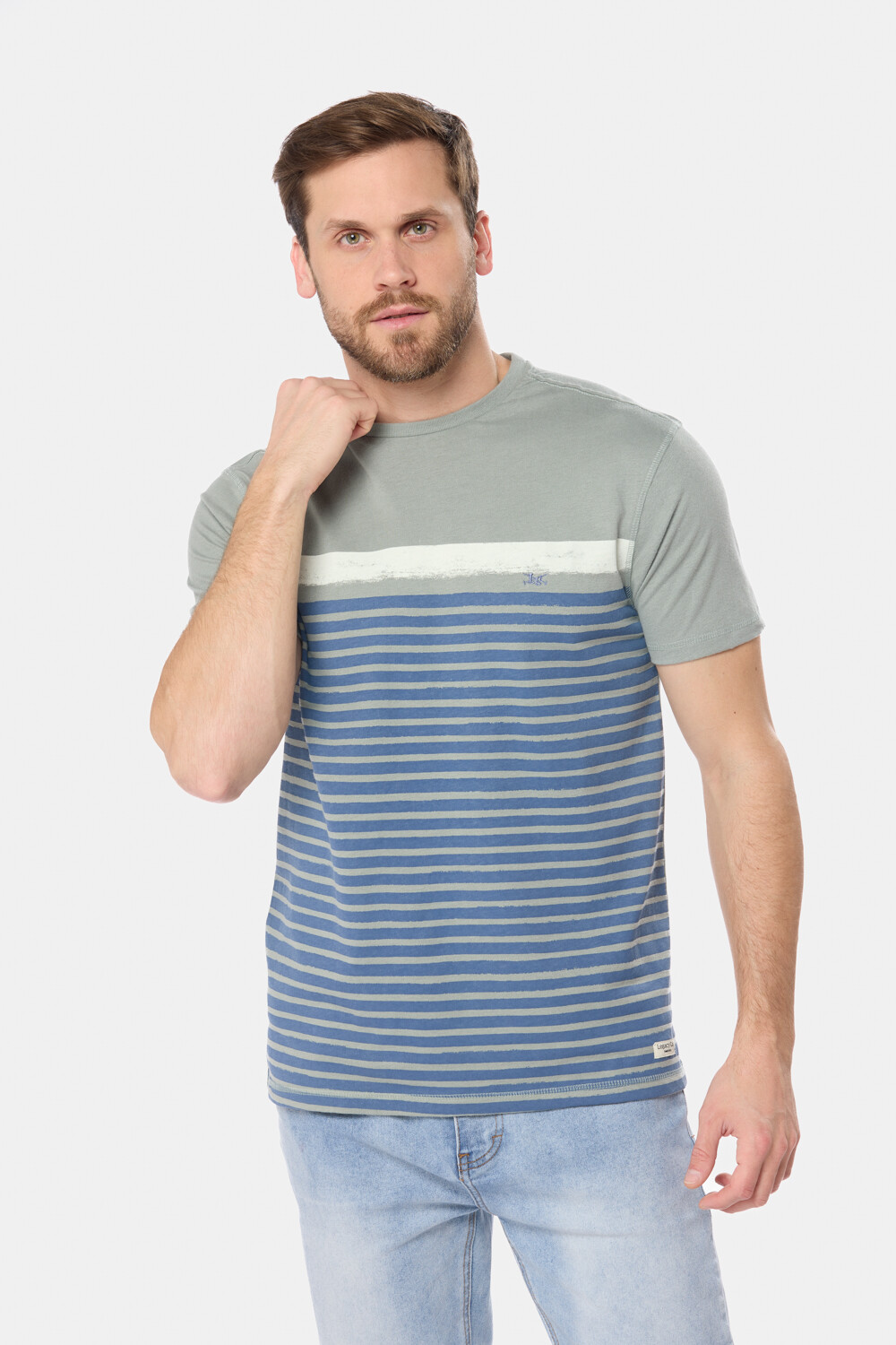 REMERA RAYADA Pistacho