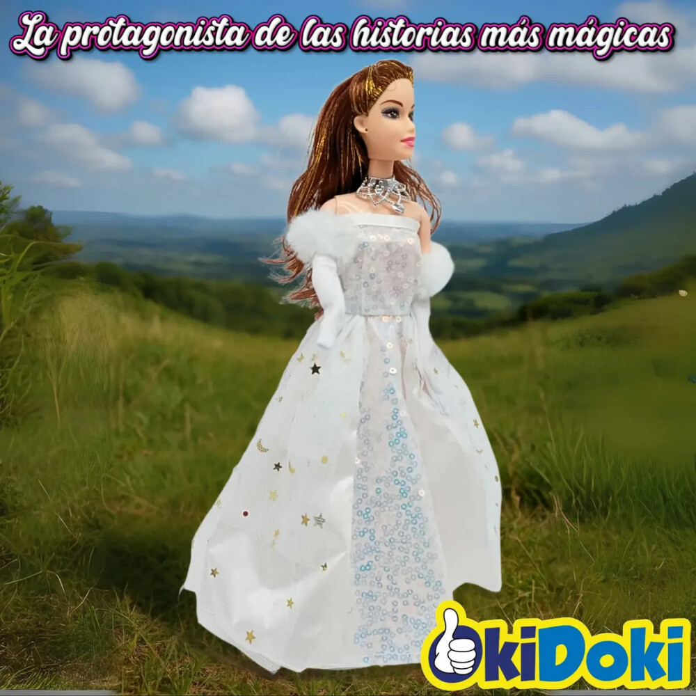 Muñeca Con Vestido De Fiesta Y Accesorios BLANCO