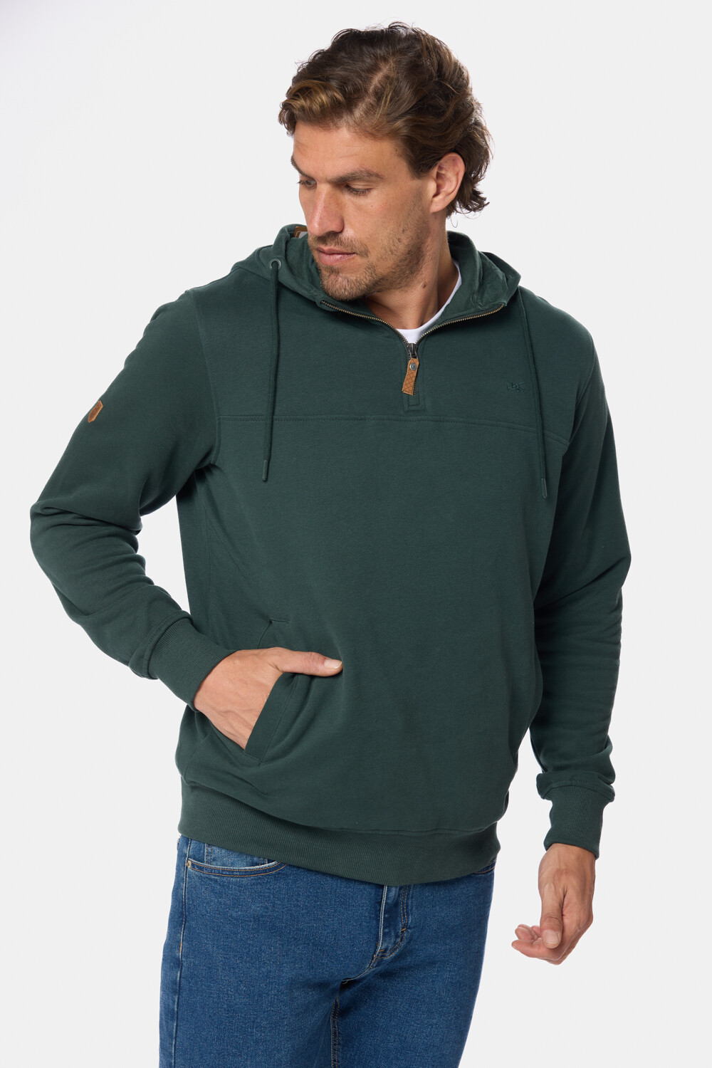 CANGURO DE FELPA MEDIO CIERRE Verde