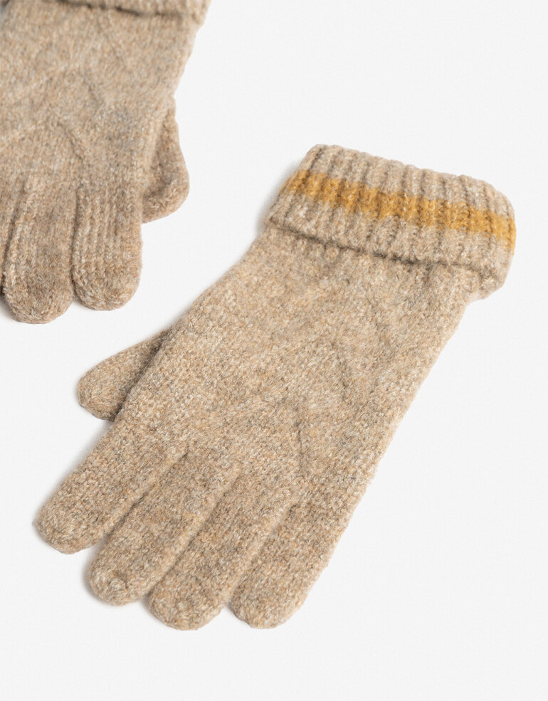Guantes Tejidos Guantes Tejidos Bicolor Con Grifa - Combinacion Bicolor