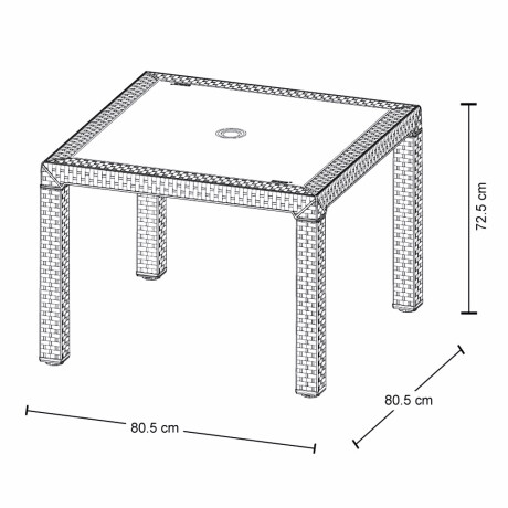 Mesa Plastica Simula Rattan Exterior Rimax Excelente Calidad Wengue