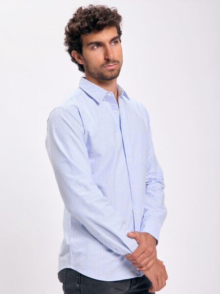 Camisa oxford rayada Blanco
