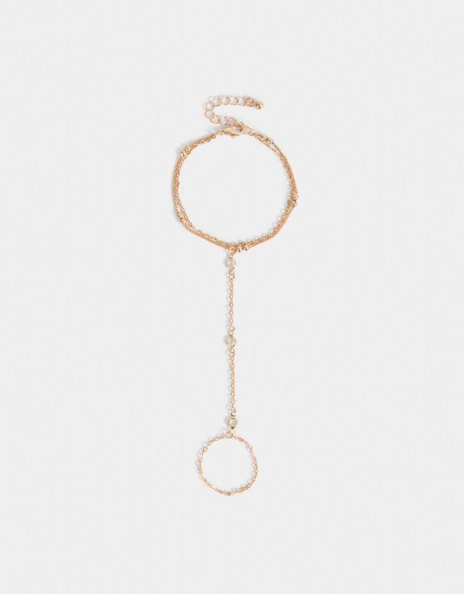 Pulsera Flexible Con Anillo Unido 
