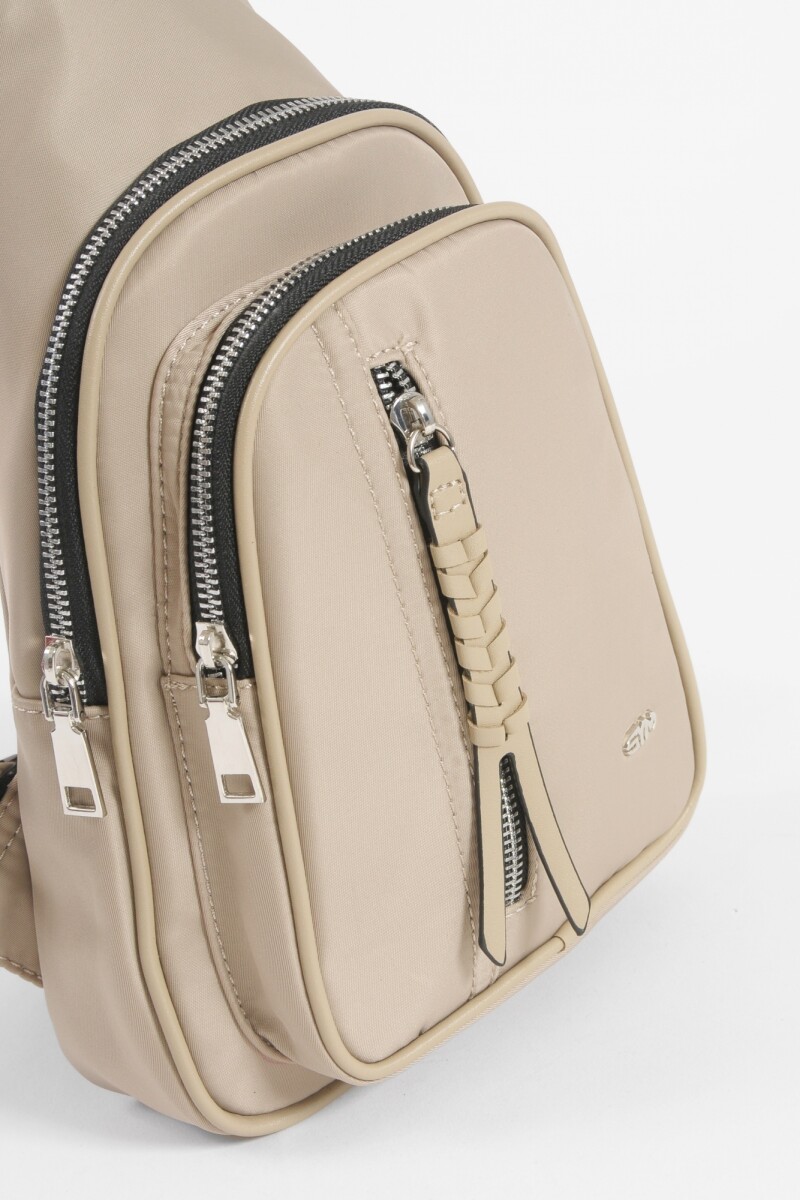 Bandolera riñonera cruzada beige