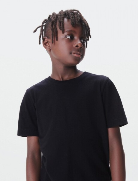 CAMISETA BÁSICA UNISSEX INFANTIL NEGRO
