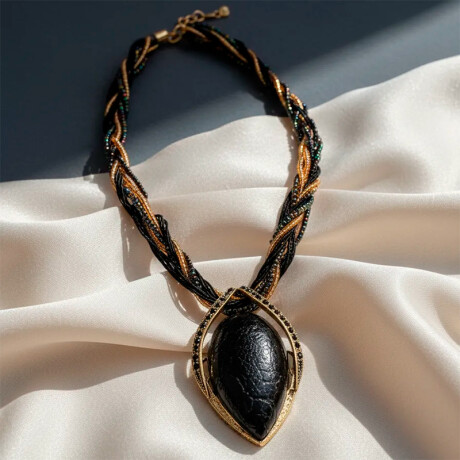 Collar Lágrima Mujer Negro