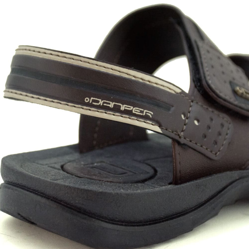 Ojotas Danper Anchas C/Velcro de Hombre - D6901 Cafe-cafe