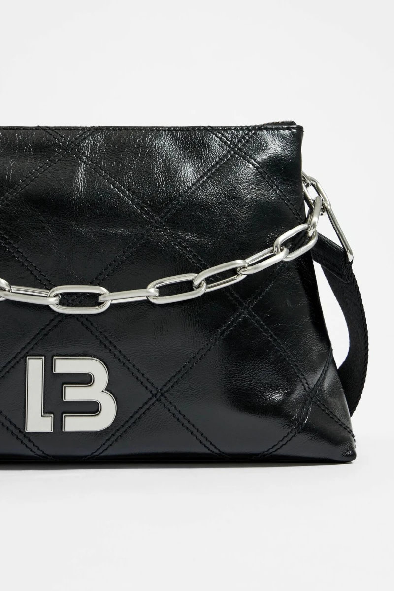 Bolso trapecio mediano piel Negro