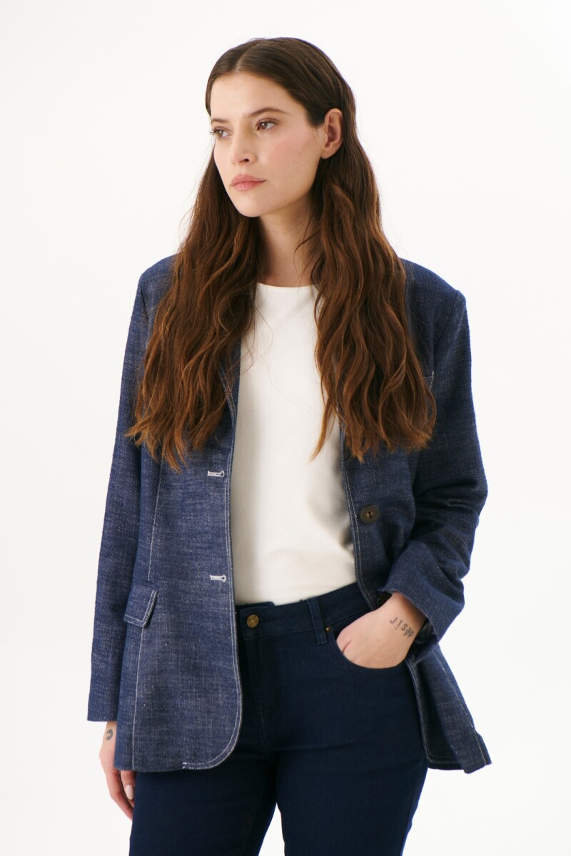 BLAZER JEAN LINO AZUL