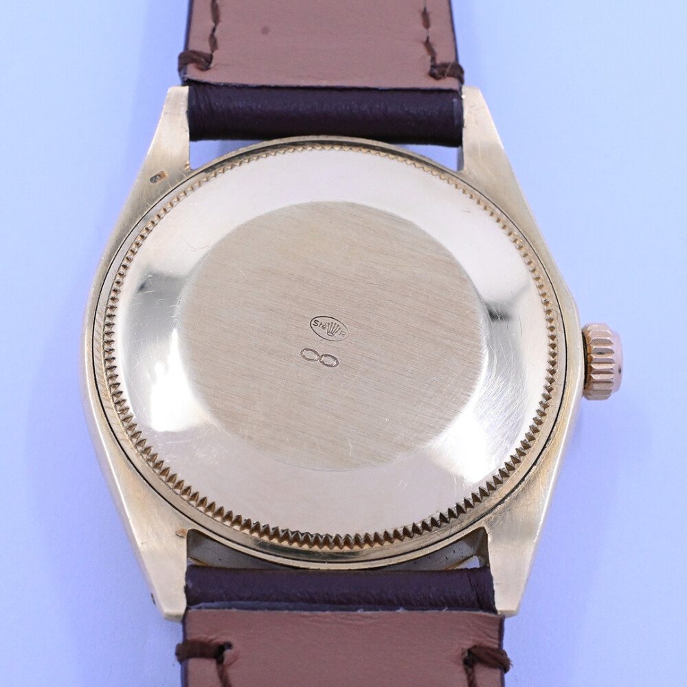 Rolex Oyster Perpetual 1005 oro 18k amarillo, 34 mm año 1965 brazalete de cuero marrón. Rolex Oyster Perpetual 1005 oro 18k amarillo, 34 mm año 1965 brazalete de cuero marrón.