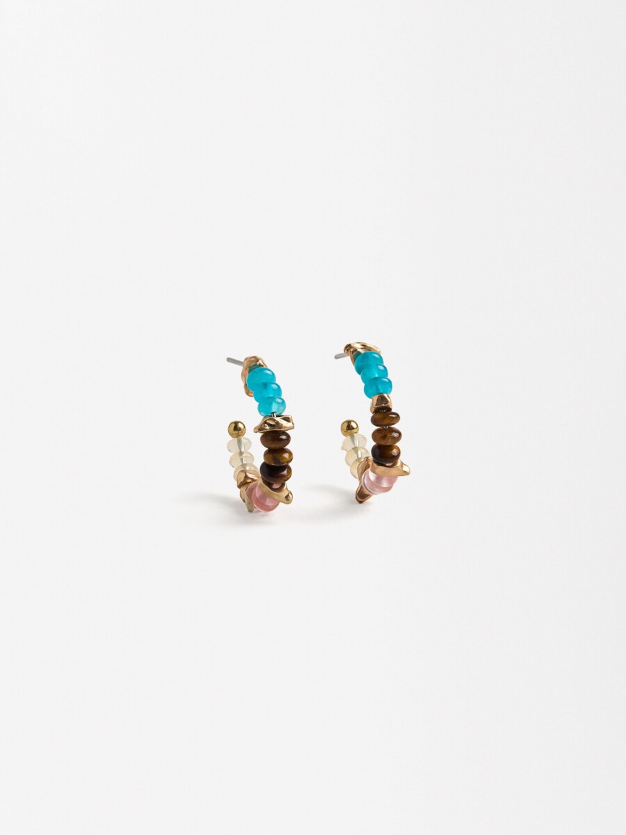 Aros Abiertos Con Piedras multicolor