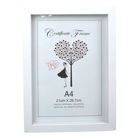 PORTA CERTIFICADO MADERA BLANCO MARCO GRUESO 33X24X3CM A4 PORTA CERTIFICADO MADERA BLANCO MARCO GRUESO 33X24X3CM A4