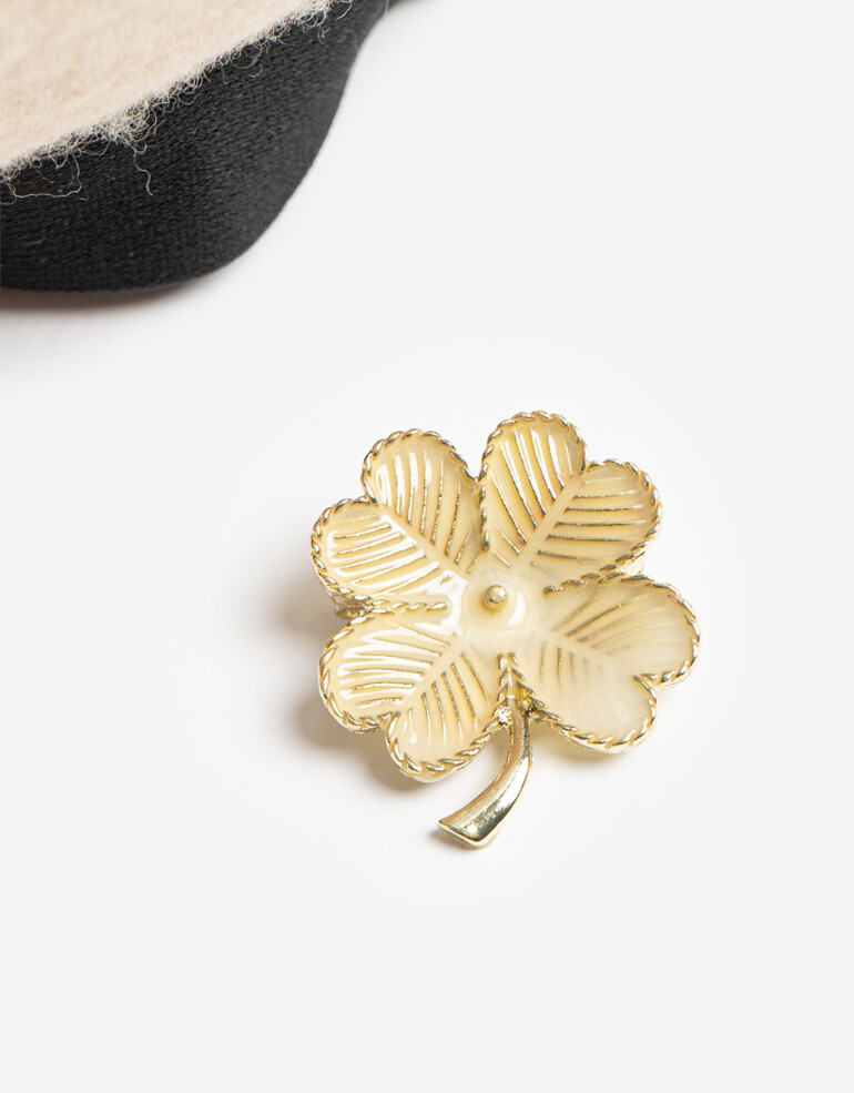 Boinas Boina Con Aplique - Blanco Crudo