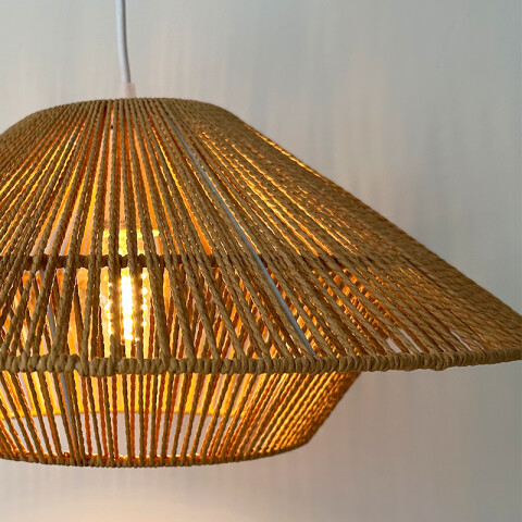 Lámpara colgante campana hilos marrón claro Ø50cm IX9182