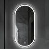 Espejo Vertical Lumax Moddy Marco Ovalado y Luz Led 50x70cm Negro