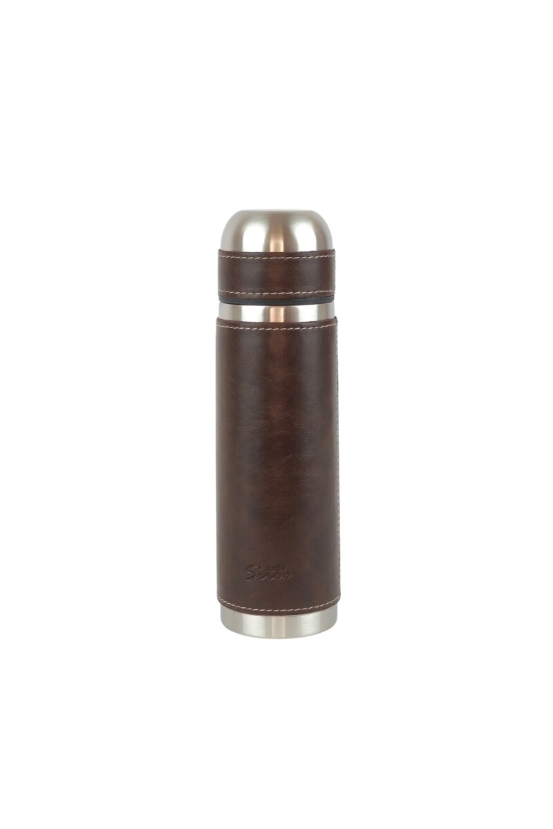 Termo de acero forrado Marron oscuro